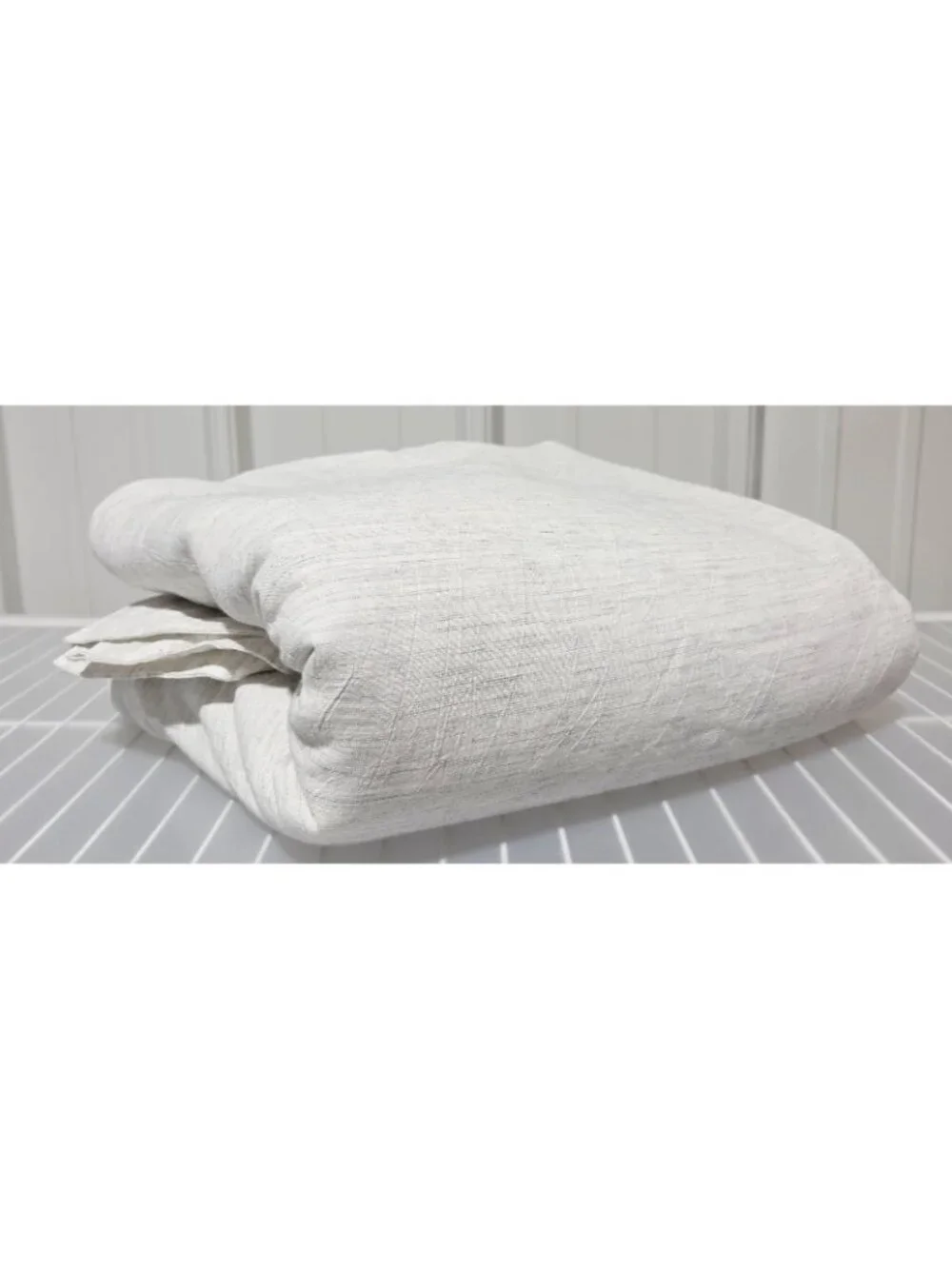 Threshold King Light Gray Cotton & Linen Space Dyed Fabric Duvet Cover 3 Pc Set
